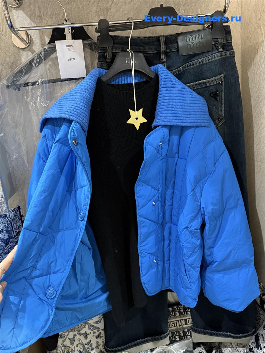 D10r cd blue wool collar down jacket