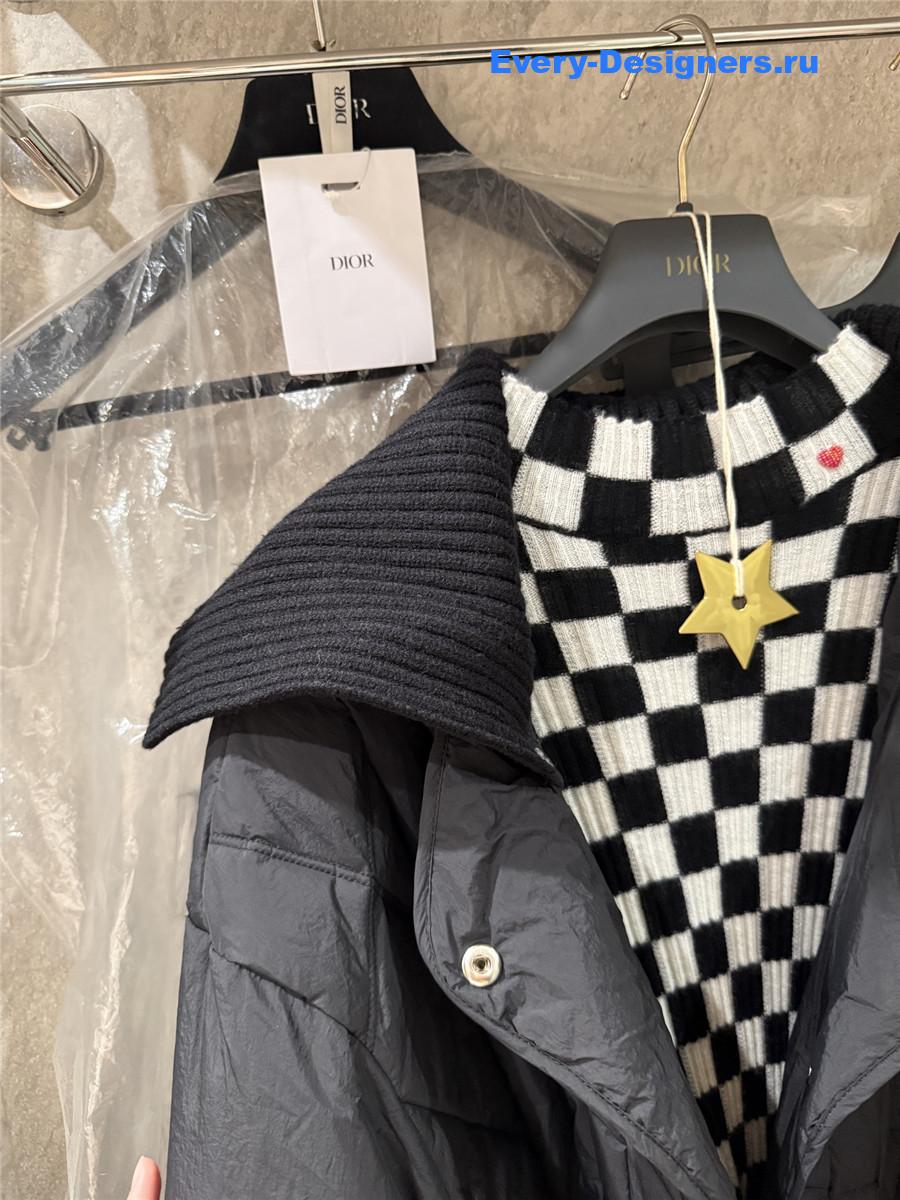 D10r cd black wool collar down jacket