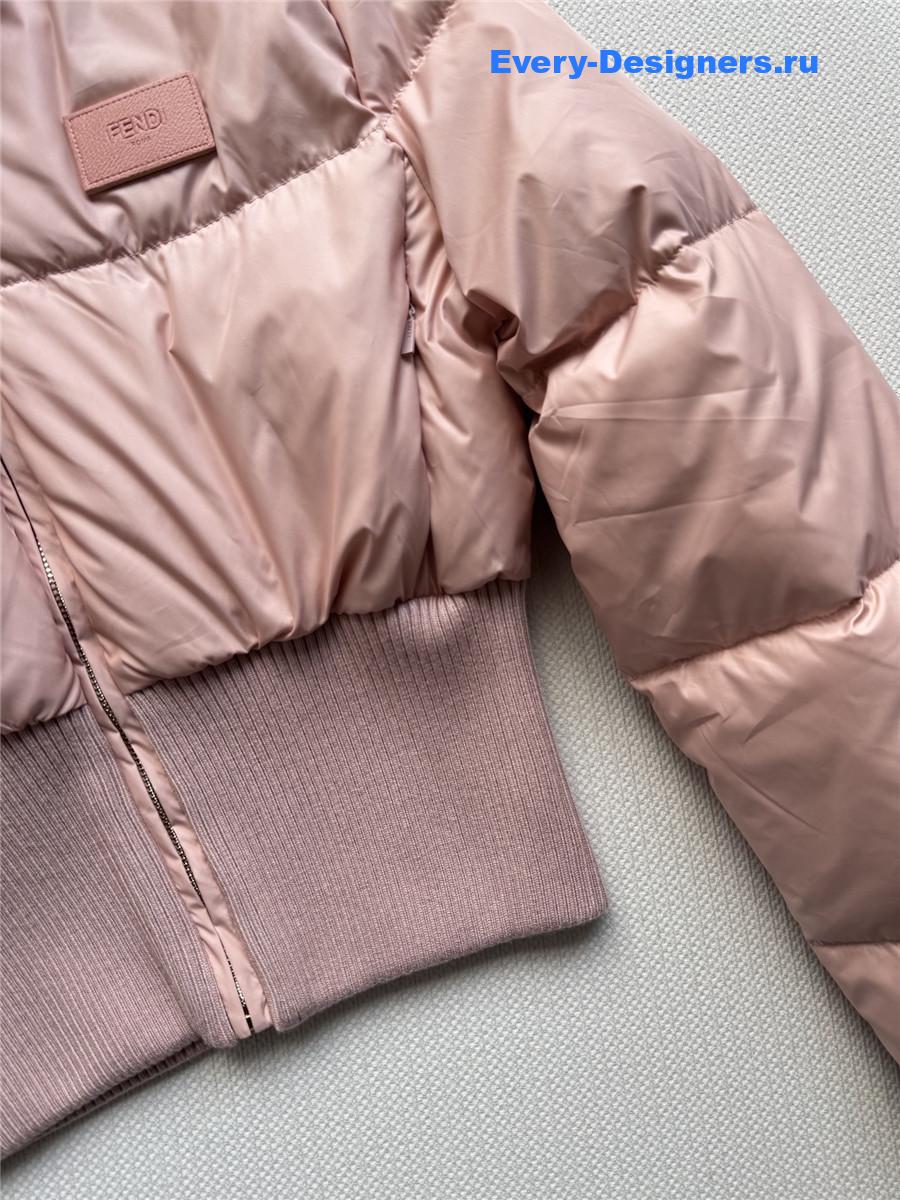F**di pink technical fabric down jacket