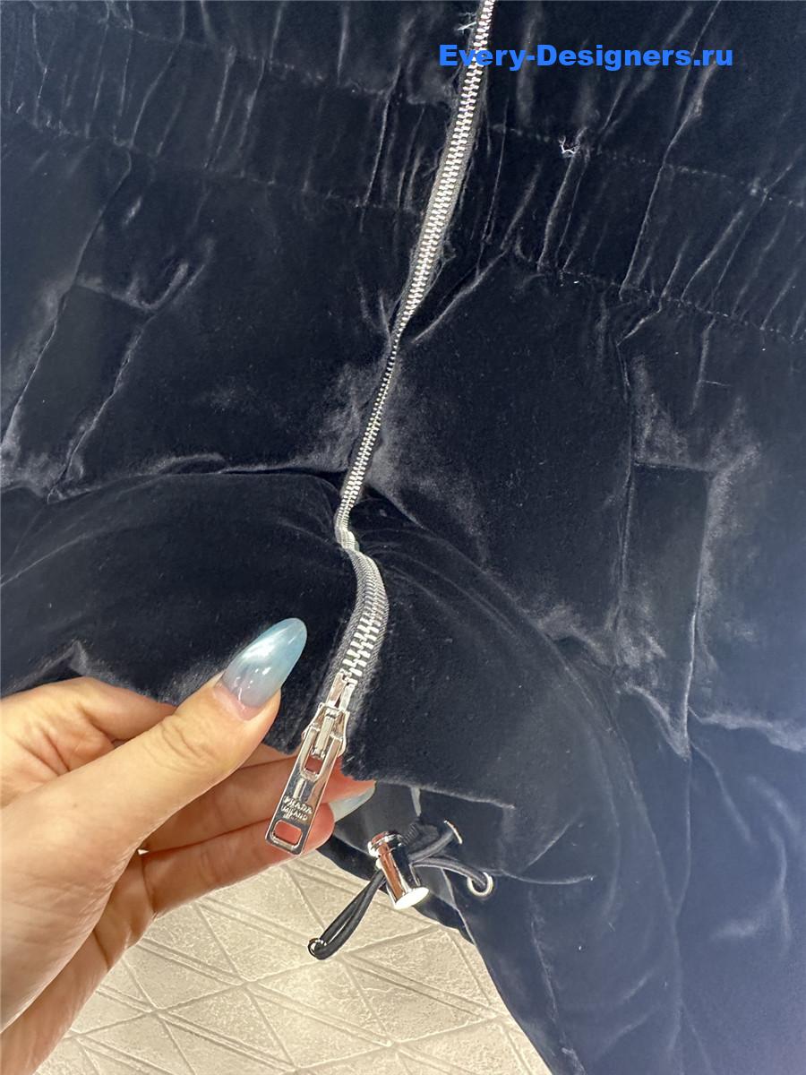 Pra*a navy velvet down jacket