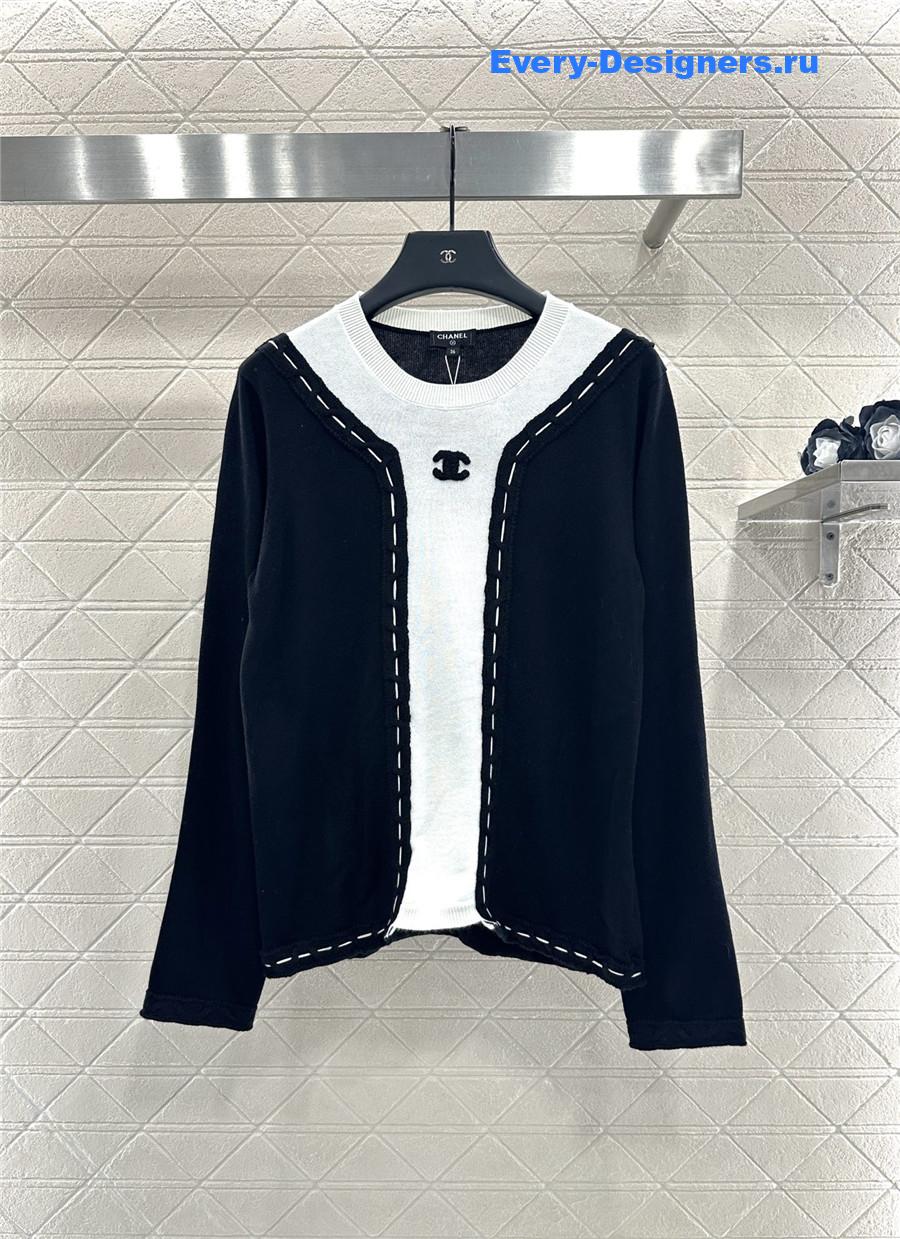 Ch**el black crew neck sweater