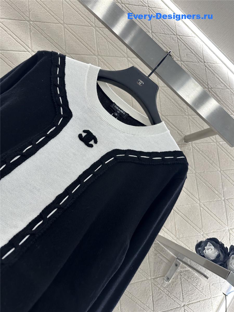 Ch**el black crew neck sweater