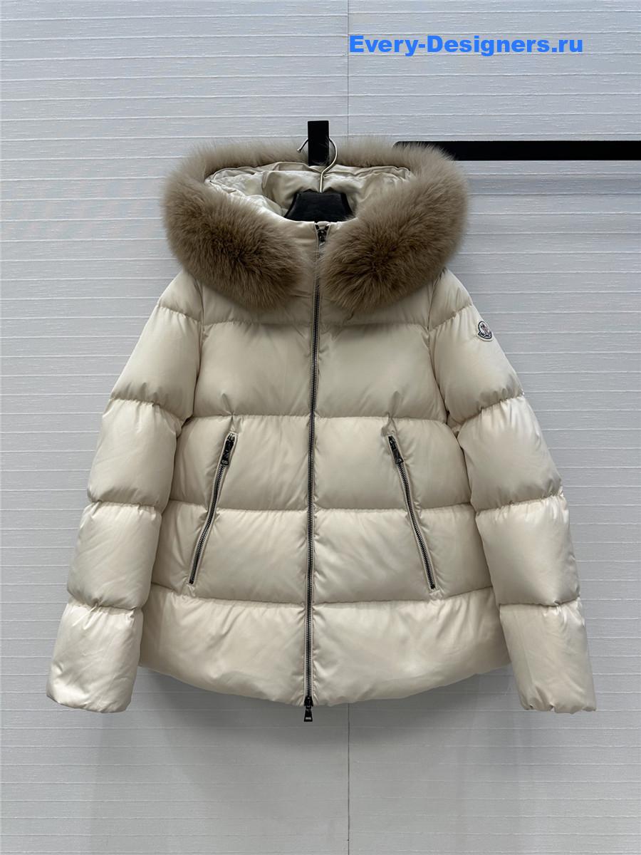 Moncler Beige Laichefur Parka Coat