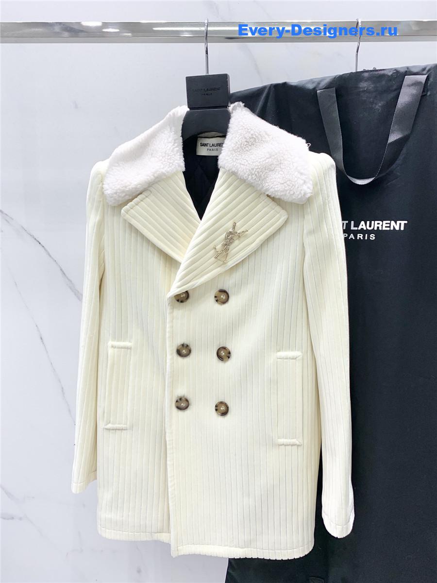 Sa1nt Lau*nt paris fur lambskin cotton coat