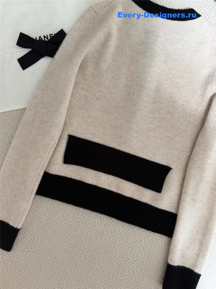 Ch**el crew neck soft textured knitted cardigan