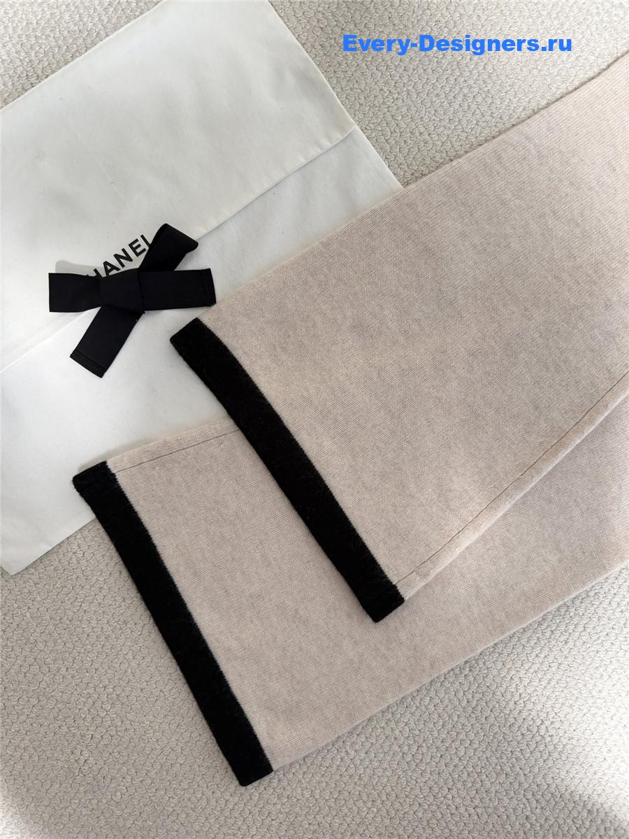 Ch**el soft textured knitted wide-leg pants