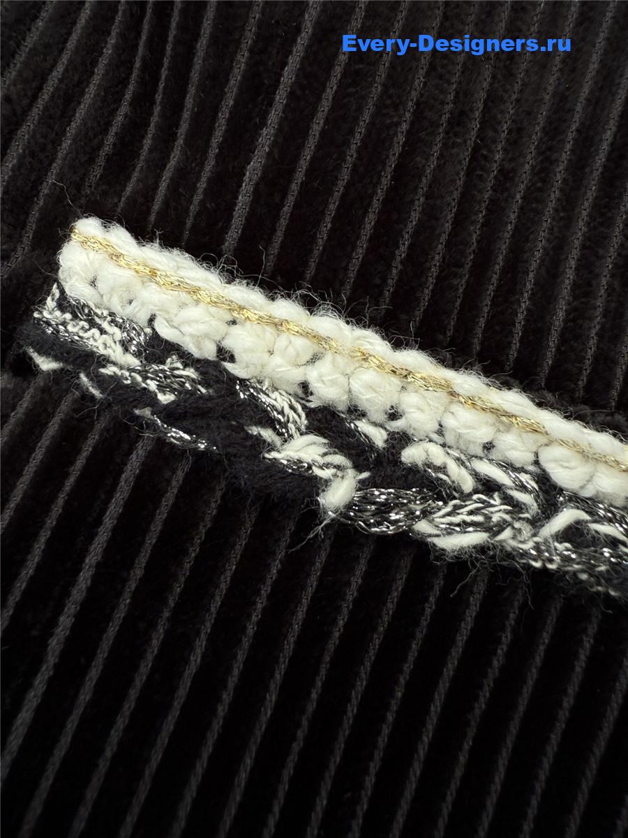 Ch**el tweed black round neck jacket