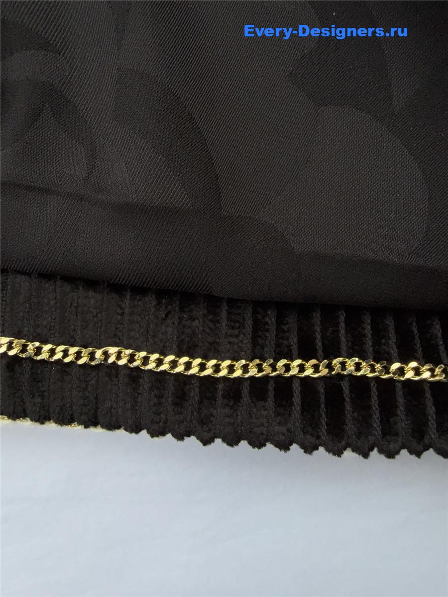 Ch**el tweed black round neck jacket