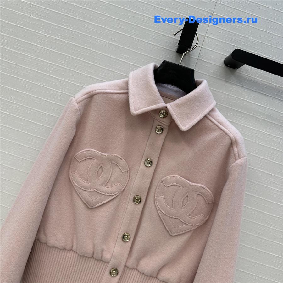 Ch**el heart-shaped cc pocket wool jacket suit