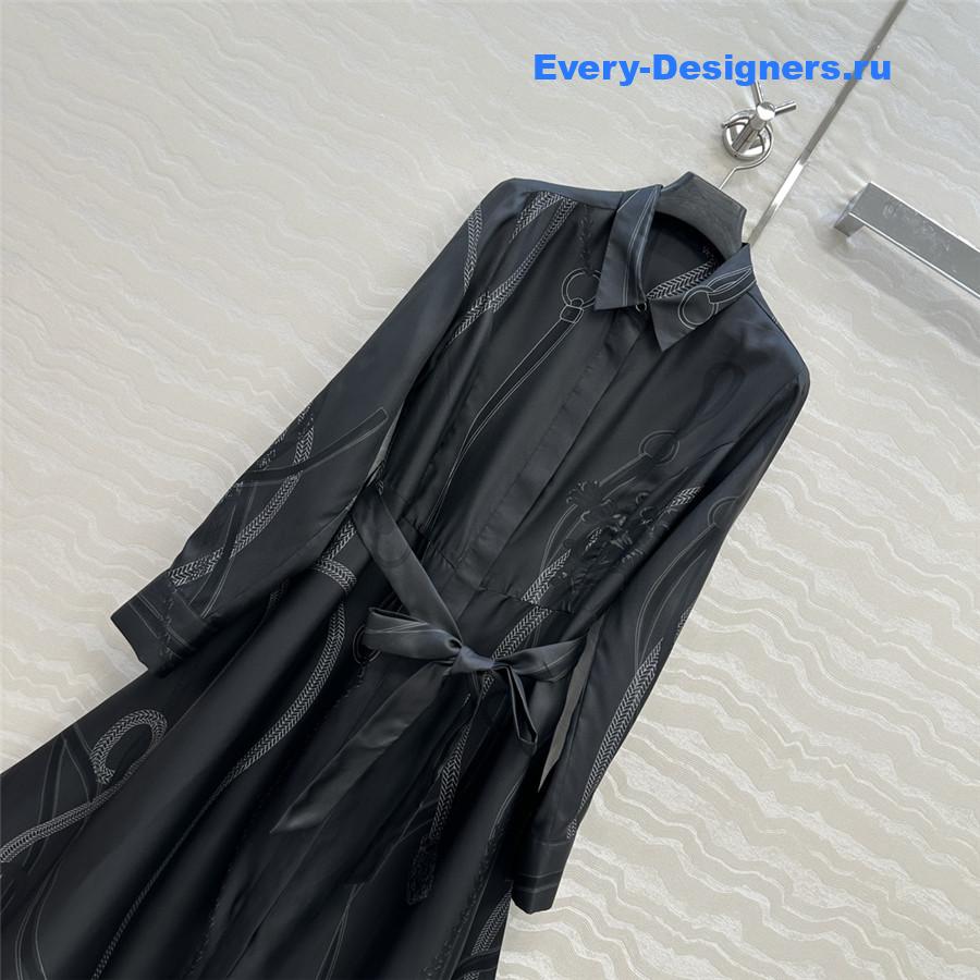 H**me5 black silk twill maxi dress