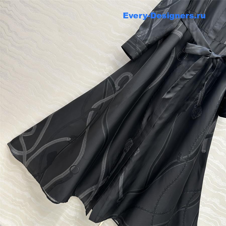 H**me5 black silk twill maxi dress