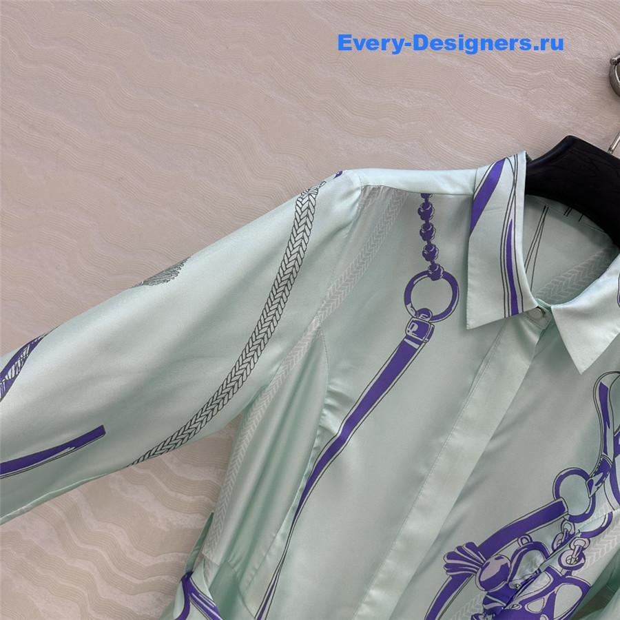 H**me5 green silk twill maxi dress