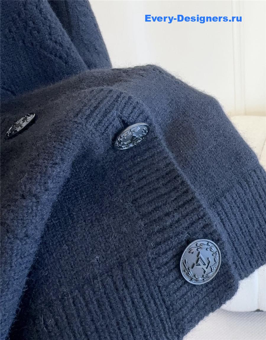 l0vis Vvtt0n black hollow knit cardigan