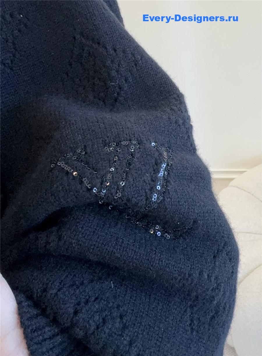 l0vis Vvtt0n black hollow knit cardigan