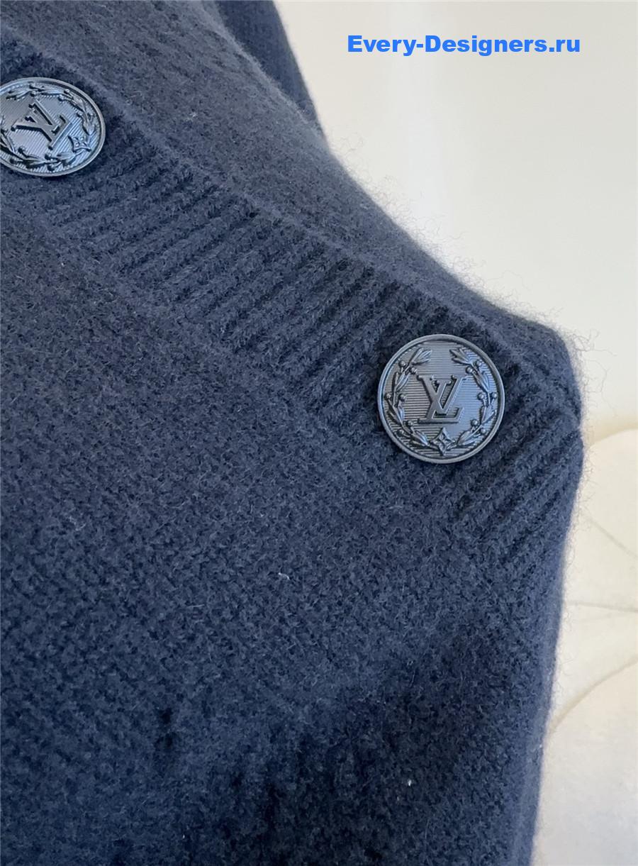 l0vis Vvtt0n black hollow knit cardigan