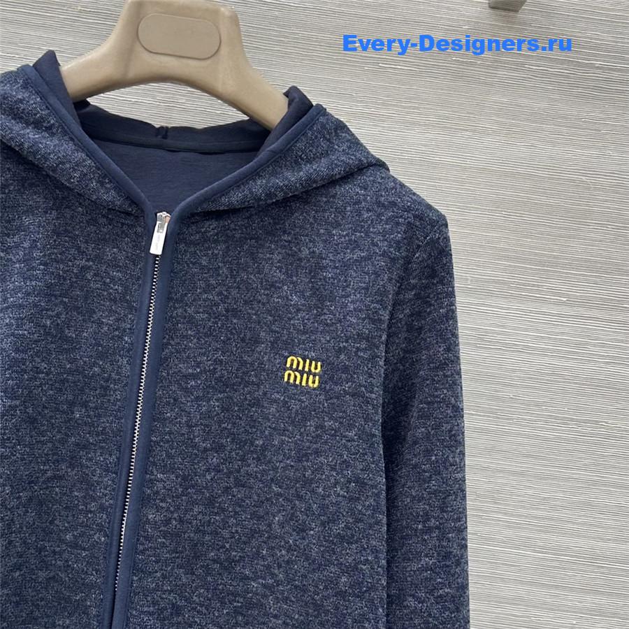 Miu Miu Navy Hooded Jacket Trousers Set