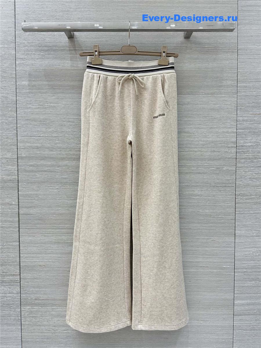 Miu Miu Beige Hooded Jacket Trousers Set
