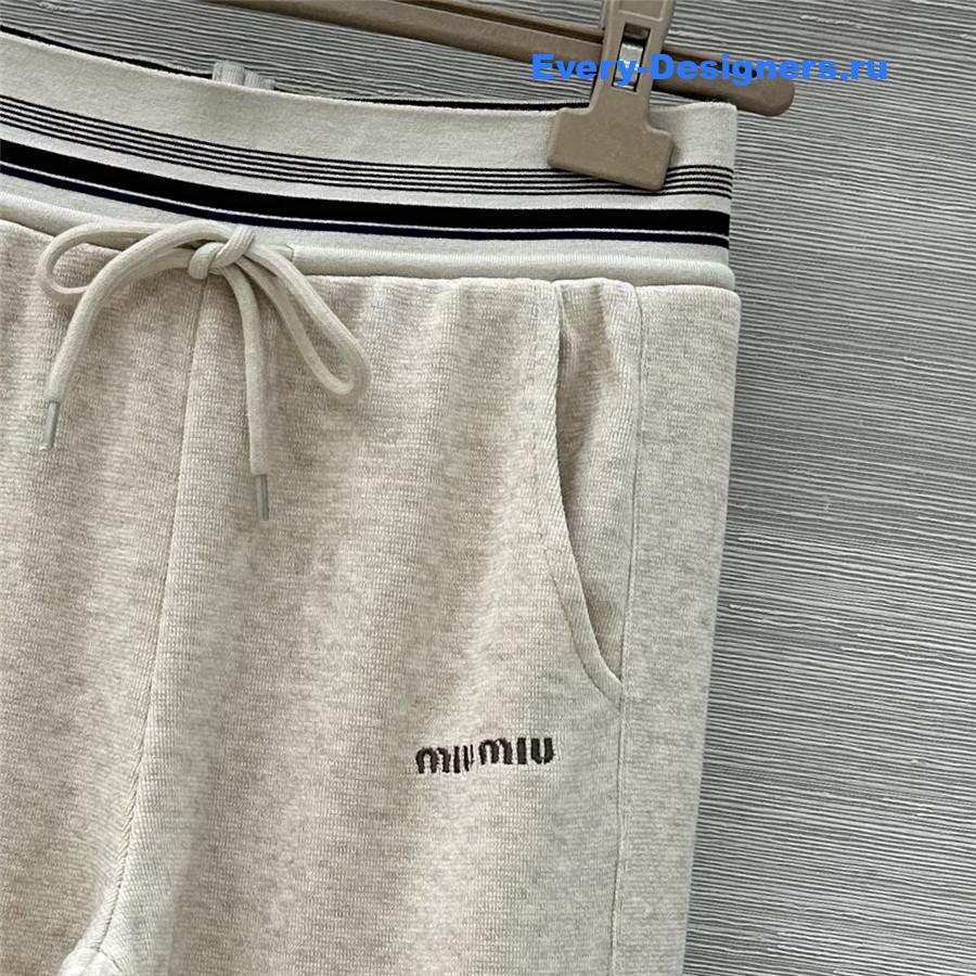 Miu Miu Beige Hooded Jacket Trousers Set