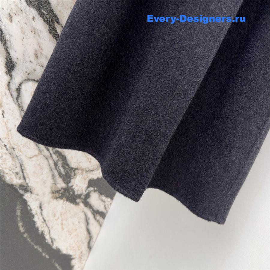 Max Mara Grey Hooded Double Coat