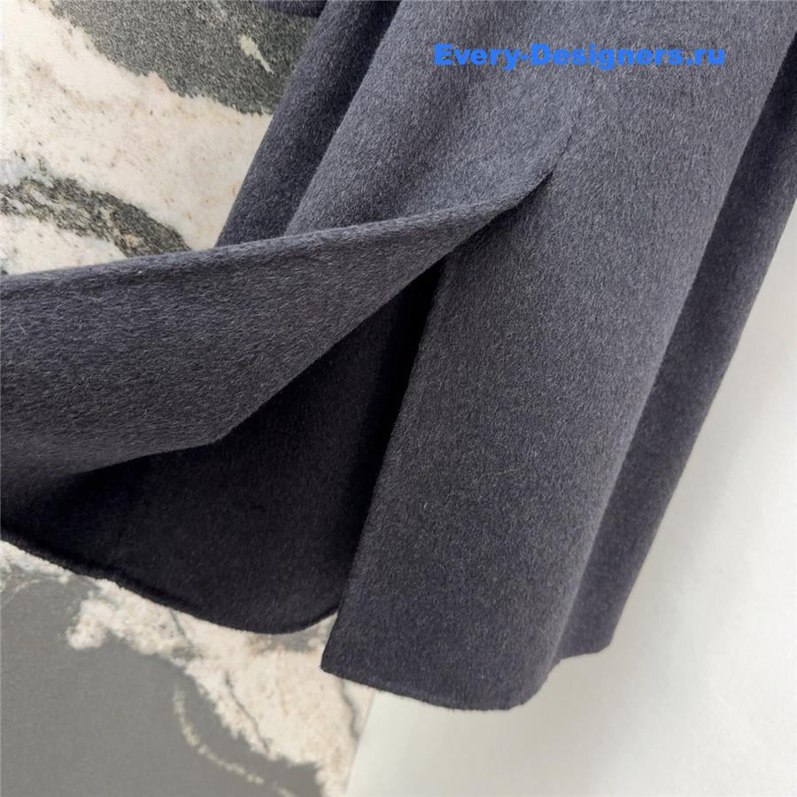 Max Mara Grey Hooded Double Coat