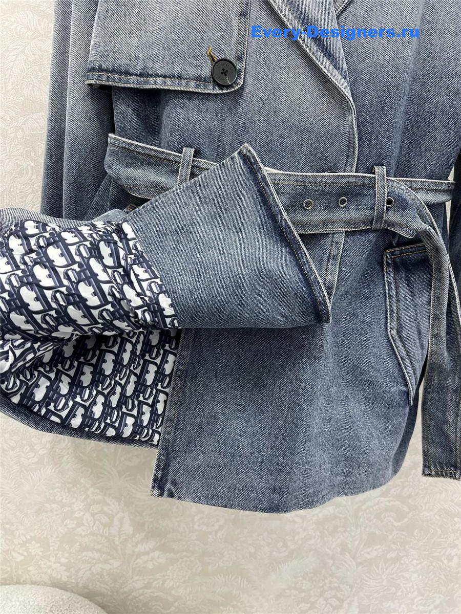 D10r double-breasted belted denim jacket