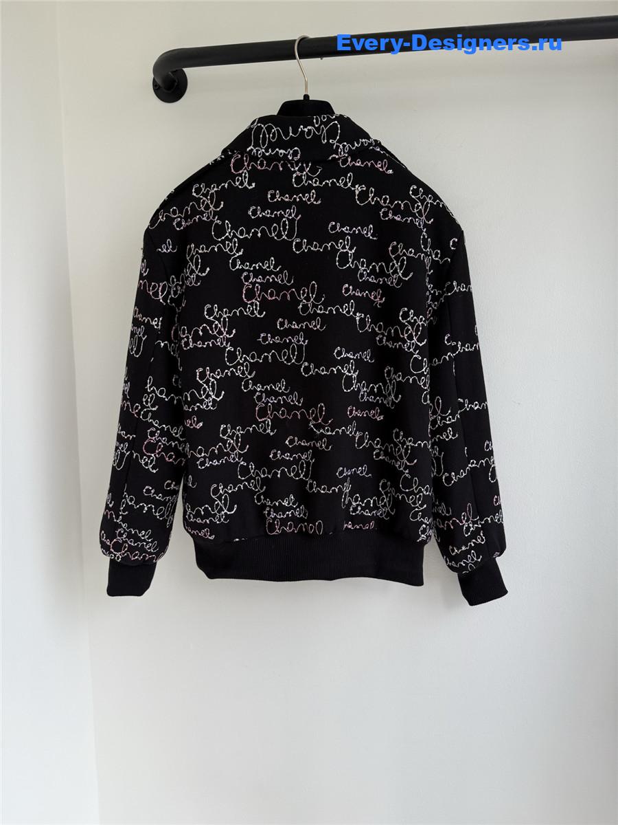 Ch**el multicolor embroidered wool crepe blouson