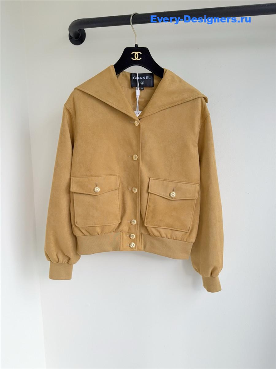 Ch**el brown suede jacket coat