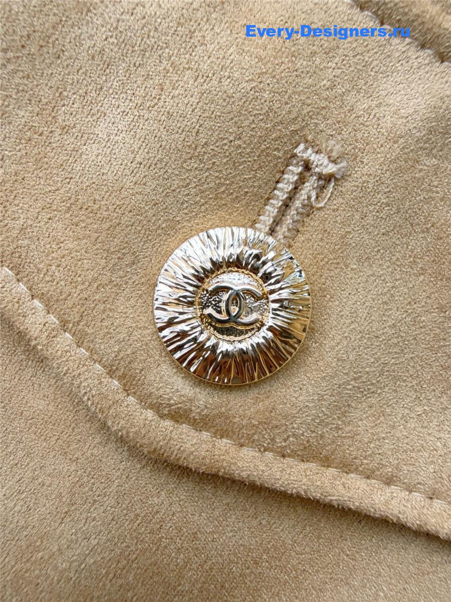 Ch**el brown suede jacket coat