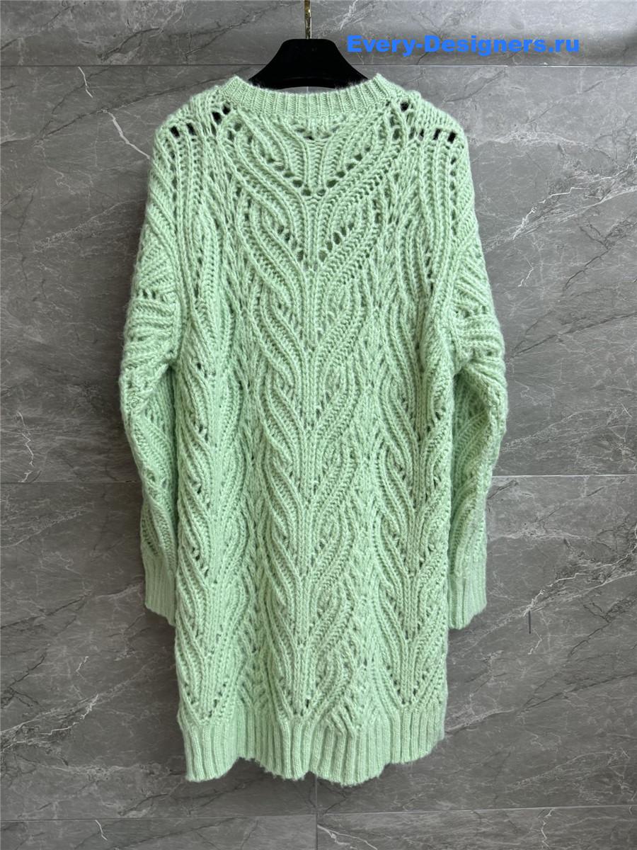 Ch**el light green bow knit dress
