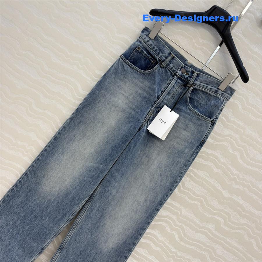 Ce1i*e blue washed wide leg jeans