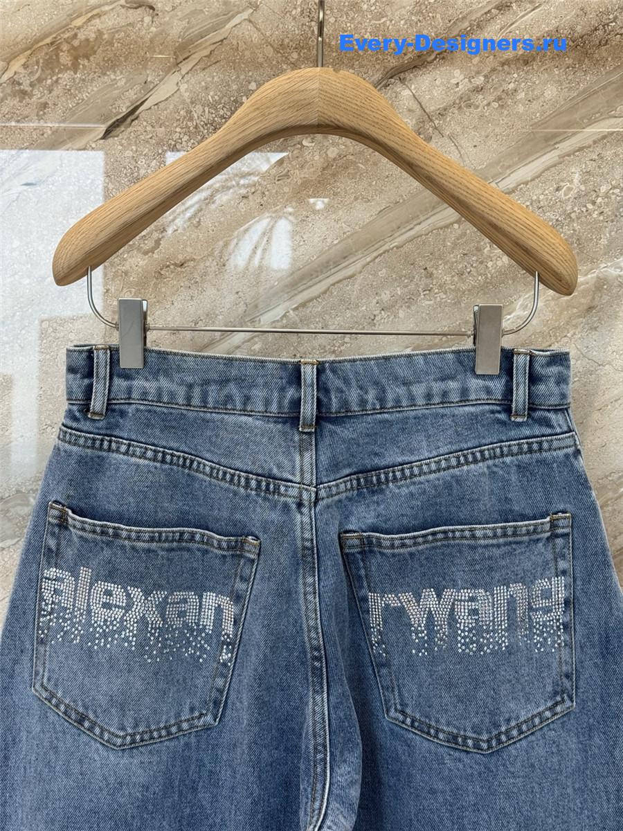 A1exa*der wang rhinestone wide leg jeans