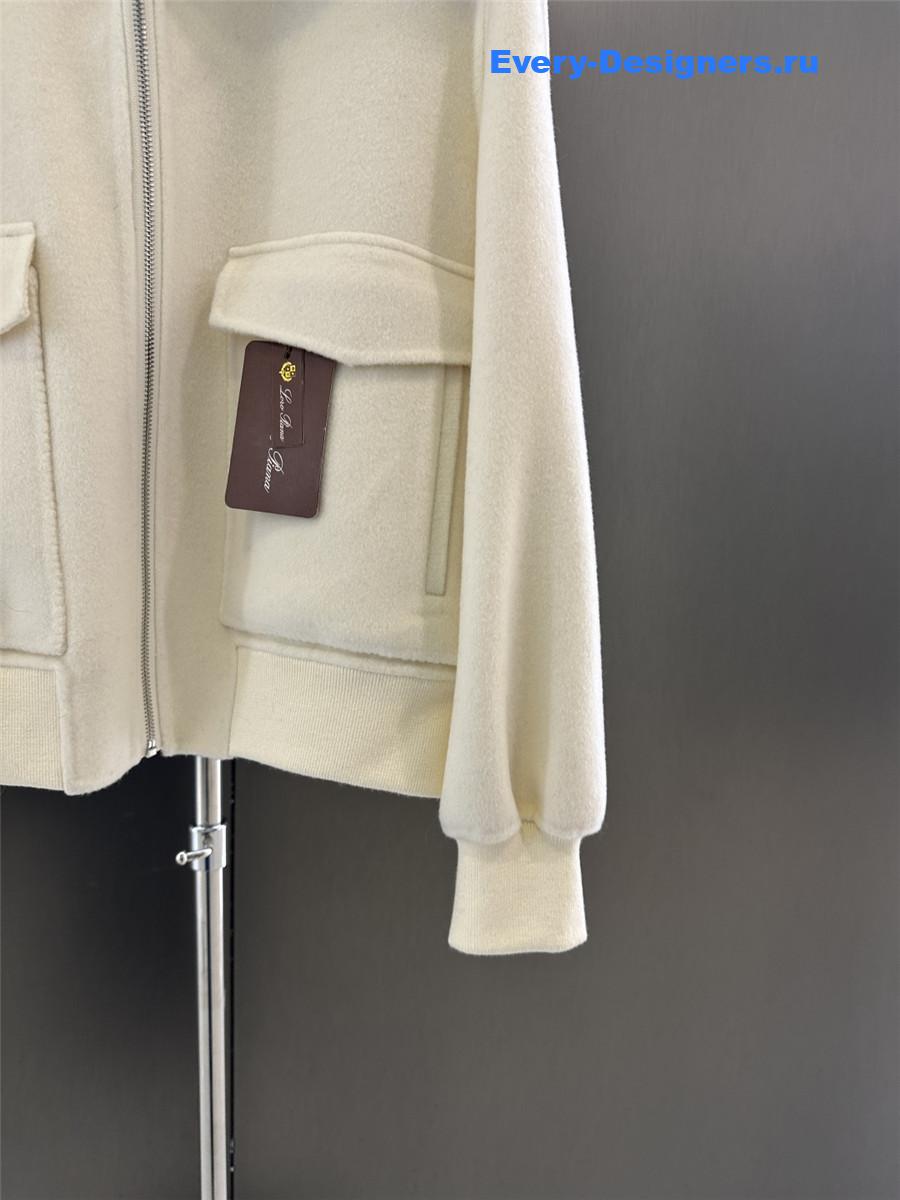 L0r0 P1ana lapel mink cashmere zip-up jacket