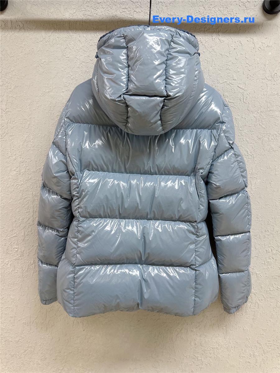 Moncler Blue Glareins Hooded Short Down Jacket