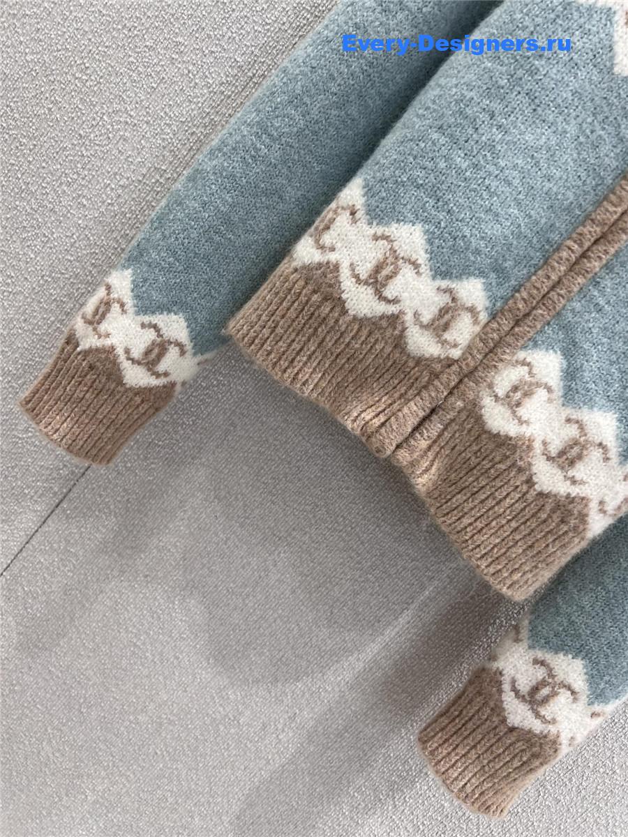 Ch**el cc knitted zipper cardigan jacket