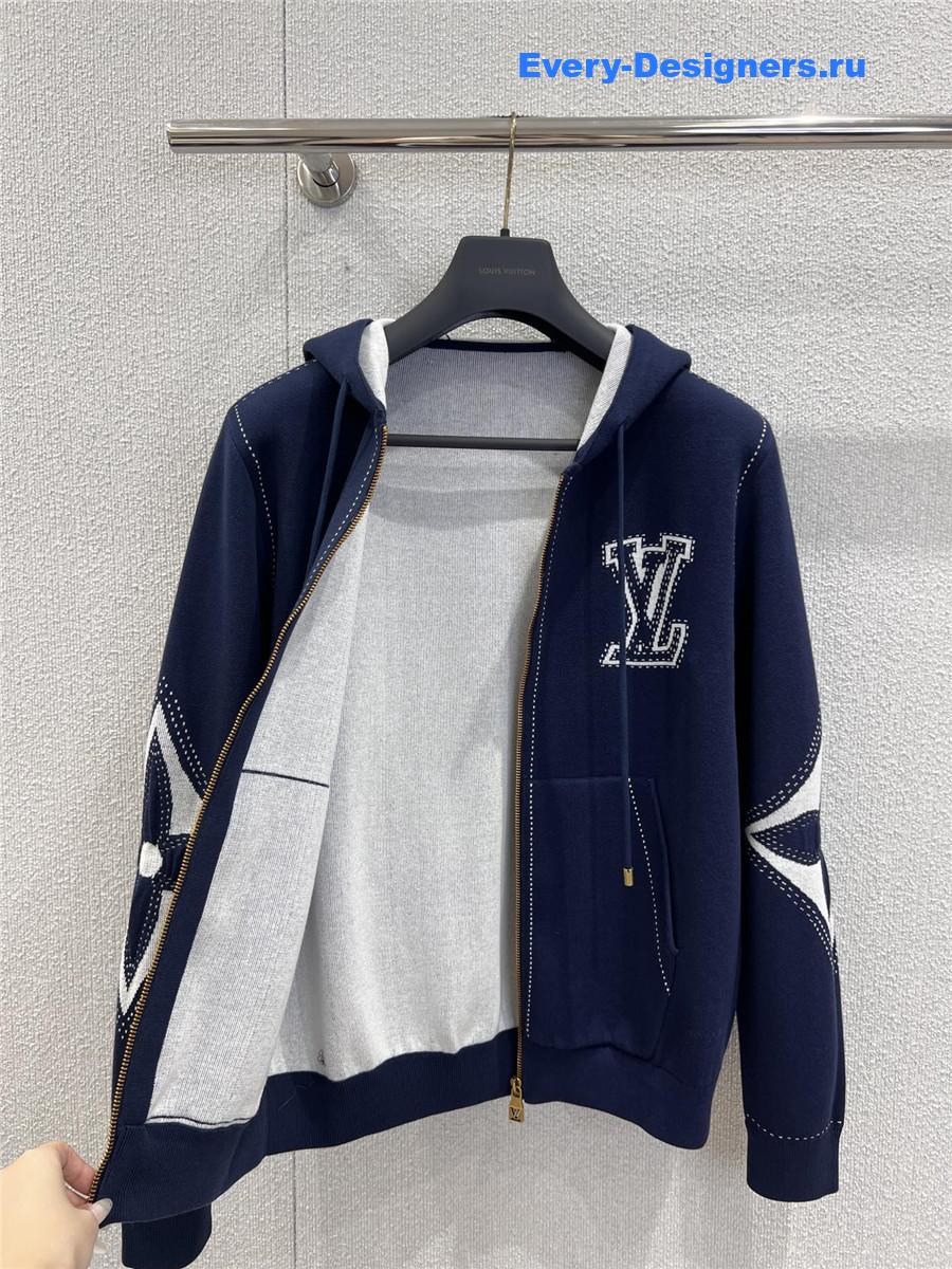 l0vis Vvtt0n graphic intarsia zipped cotton hoodie