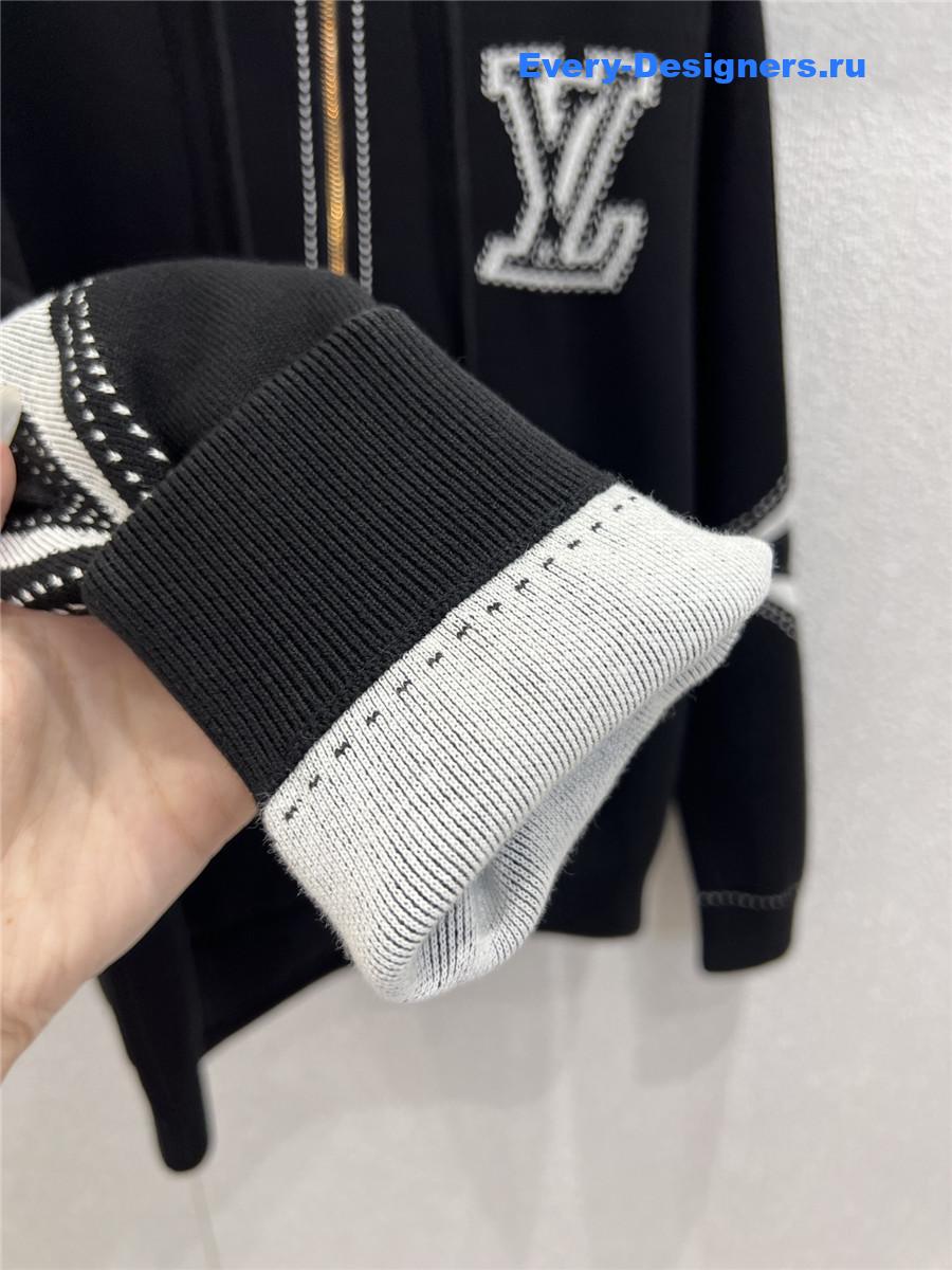 l0vis Vvtt0n black graphic intarsia zipped cotton hoodie