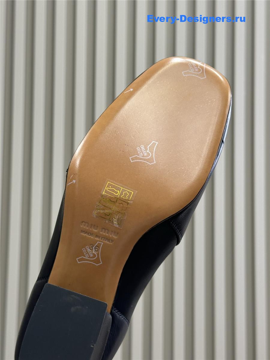 Miu Miu Black Nappa Leather Booties