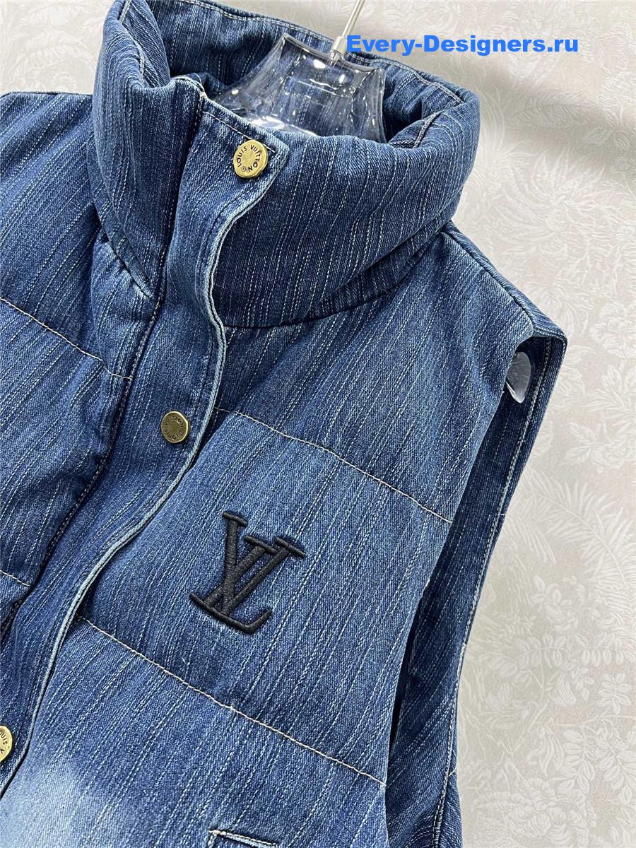 l0vis Vvtt0n blue denim down vest