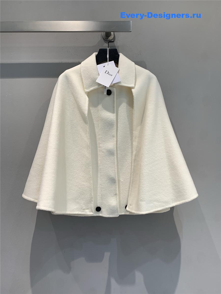 D10r cd white lapel wool cape coat