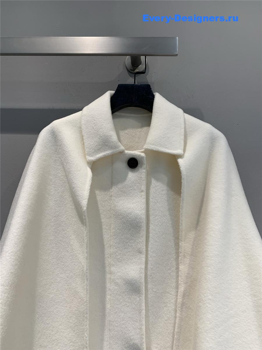 D10r cd white lapel wool cape coat