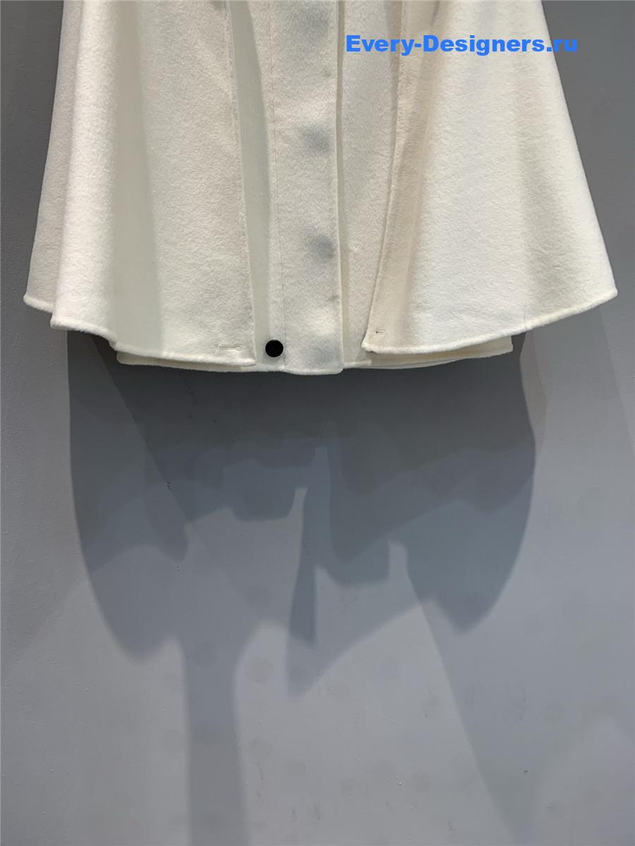 D10r cd white lapel wool cape coat