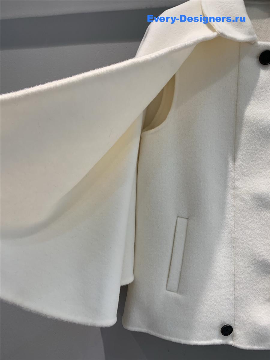 D10r cd white lapel wool cape coat