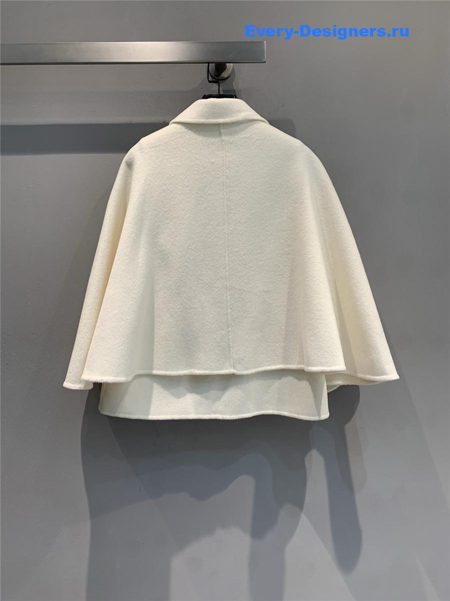 D10r cd white lapel wool cape coat