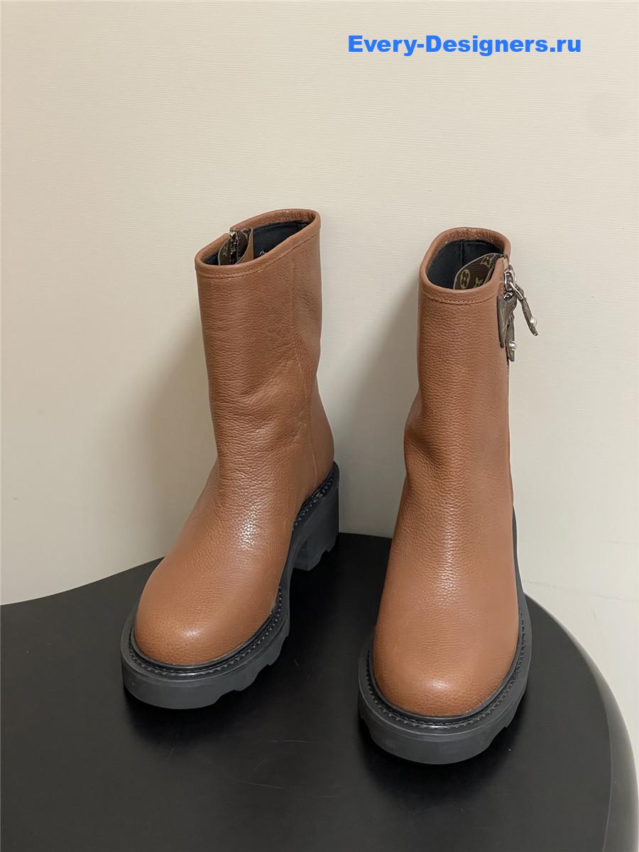 l0vis Vvtt0n brown lv beaubourg platform ankle boot