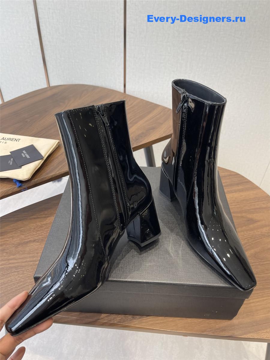 Sa1nt Lau*nt rainer black patent leather boots