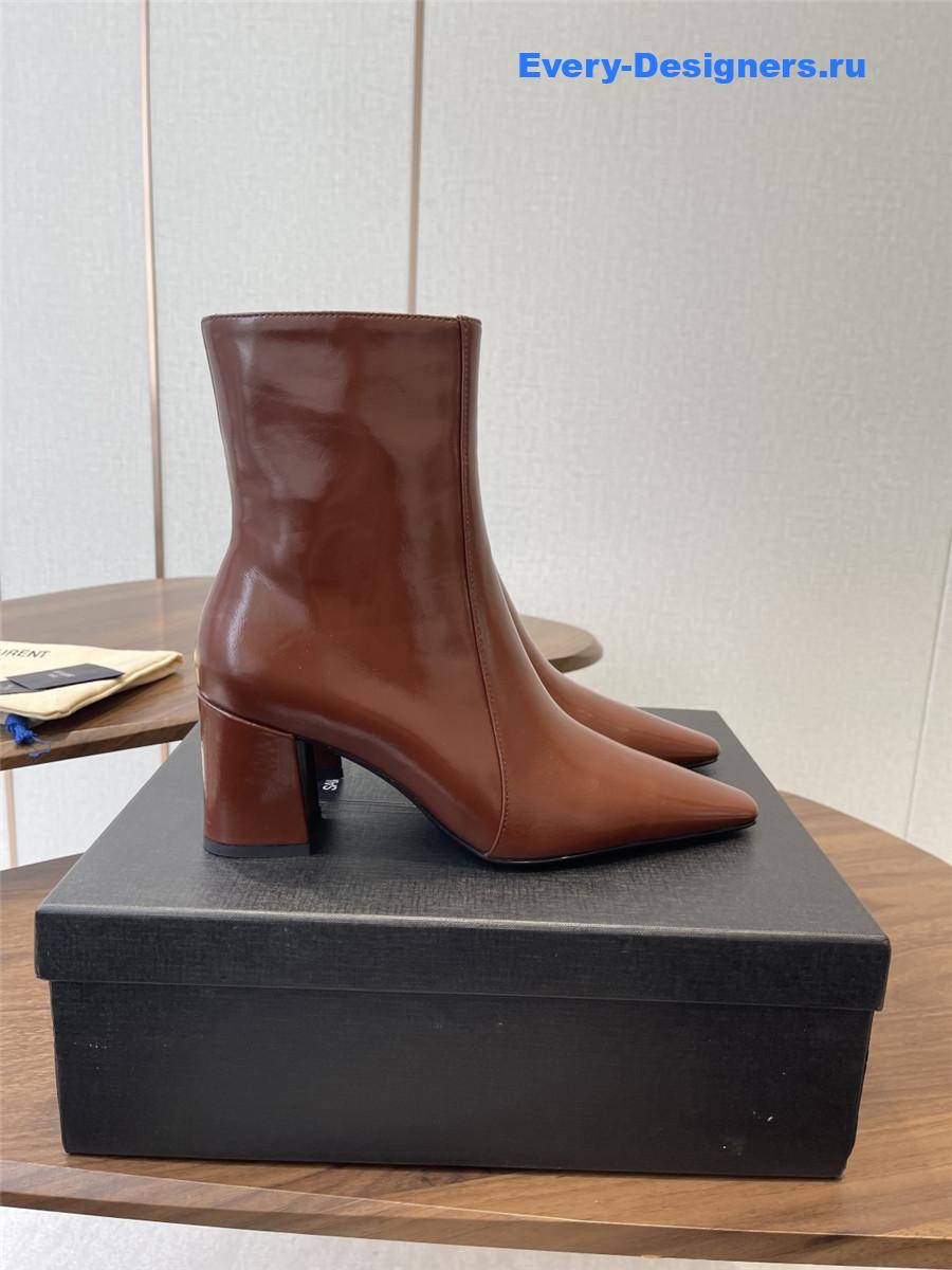 Sa1nt Lau*nt rainer brown waxed leather boots