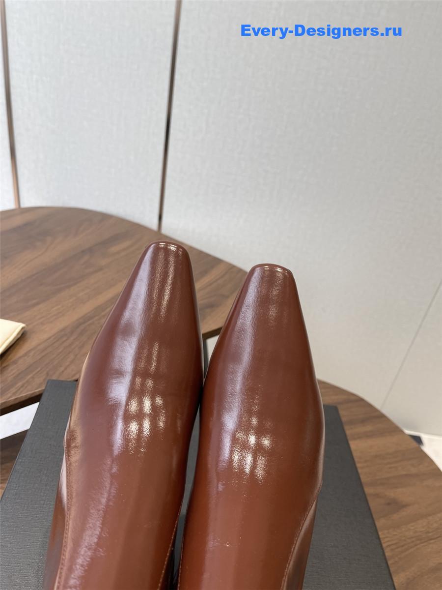 Sa1nt Lau*nt rainer brown waxed leather boots