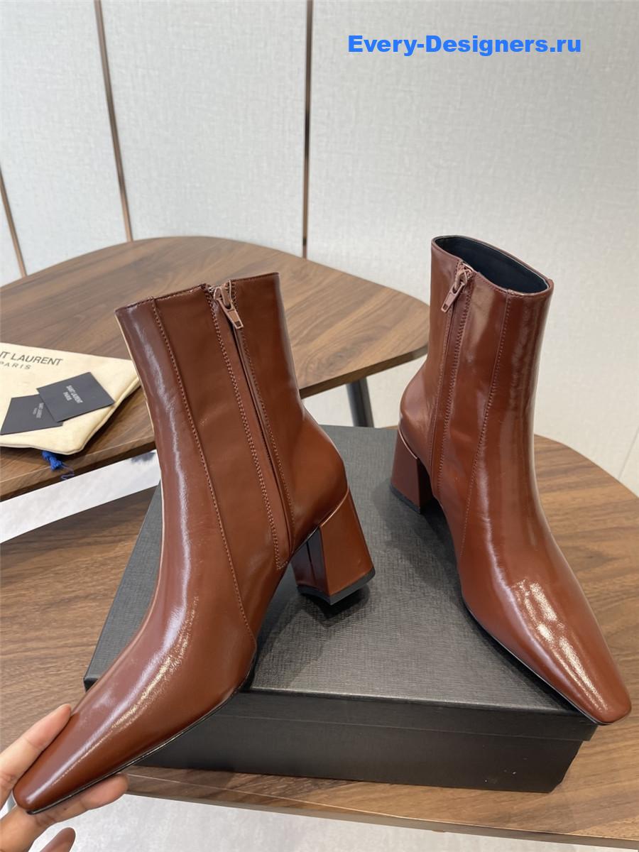 Sa1nt Lau*nt rainer brown waxed leather boots