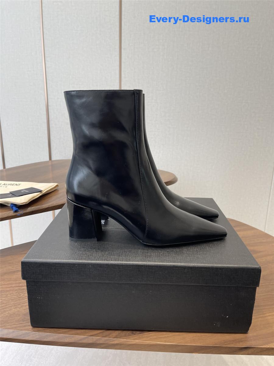 Sa1nt Lau*nt rainer black waxed leather boots