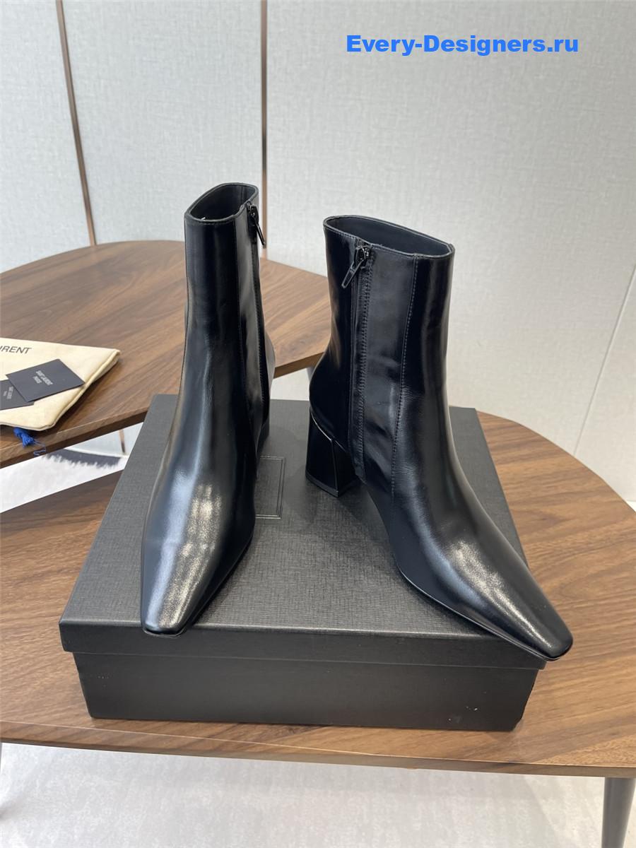 Sa1nt Lau*nt rainer black waxed leather boots